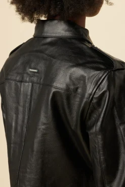 Clearance^Amour Vert Deadwood Bella Cropped Leather Jacket Black
