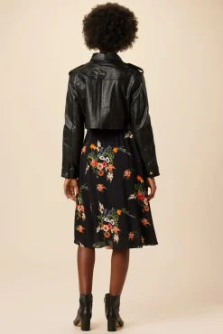 Clearance^Amour Vert Deadwood Bella Cropped Leather Jacket Black