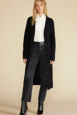 Sweaters & Cardigans^Amour Vert Dion Long V Neck Cardigan LicoriceBlack