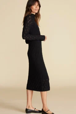 Dresses^Amour Vert Dore Diamond Pointelle Midi Dress Black