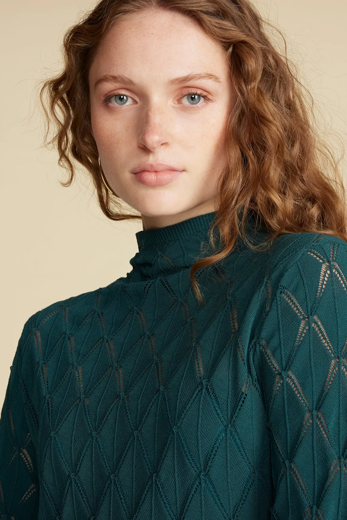Dresses^Amour Vert Dore Diamond Pointelle Midi Dress ForestGreen