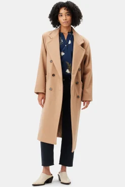 Jackets & Outerwear|Clearance^Amour Vert Double Breasted Car Coat Camel
