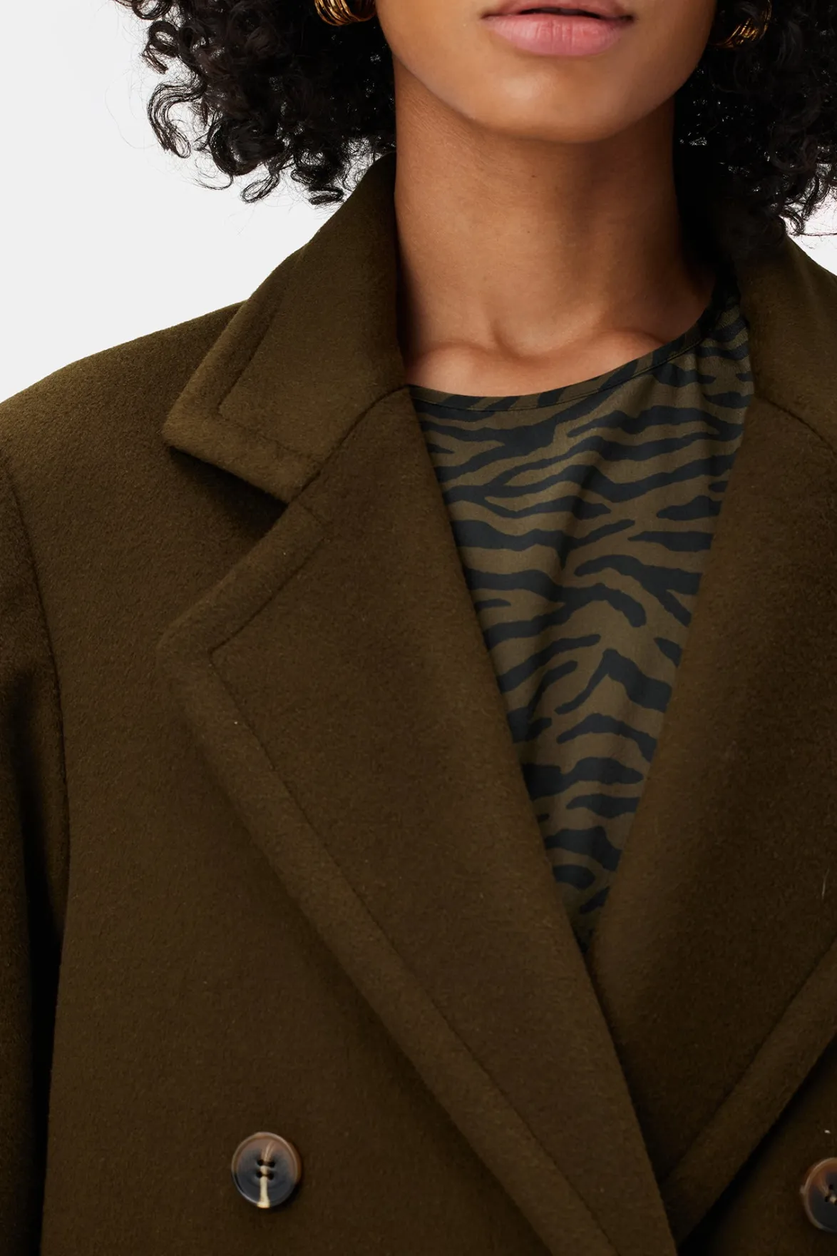 Jackets & Outerwear|Clearance^Amour Vert Double Breasted Car Coat Olive