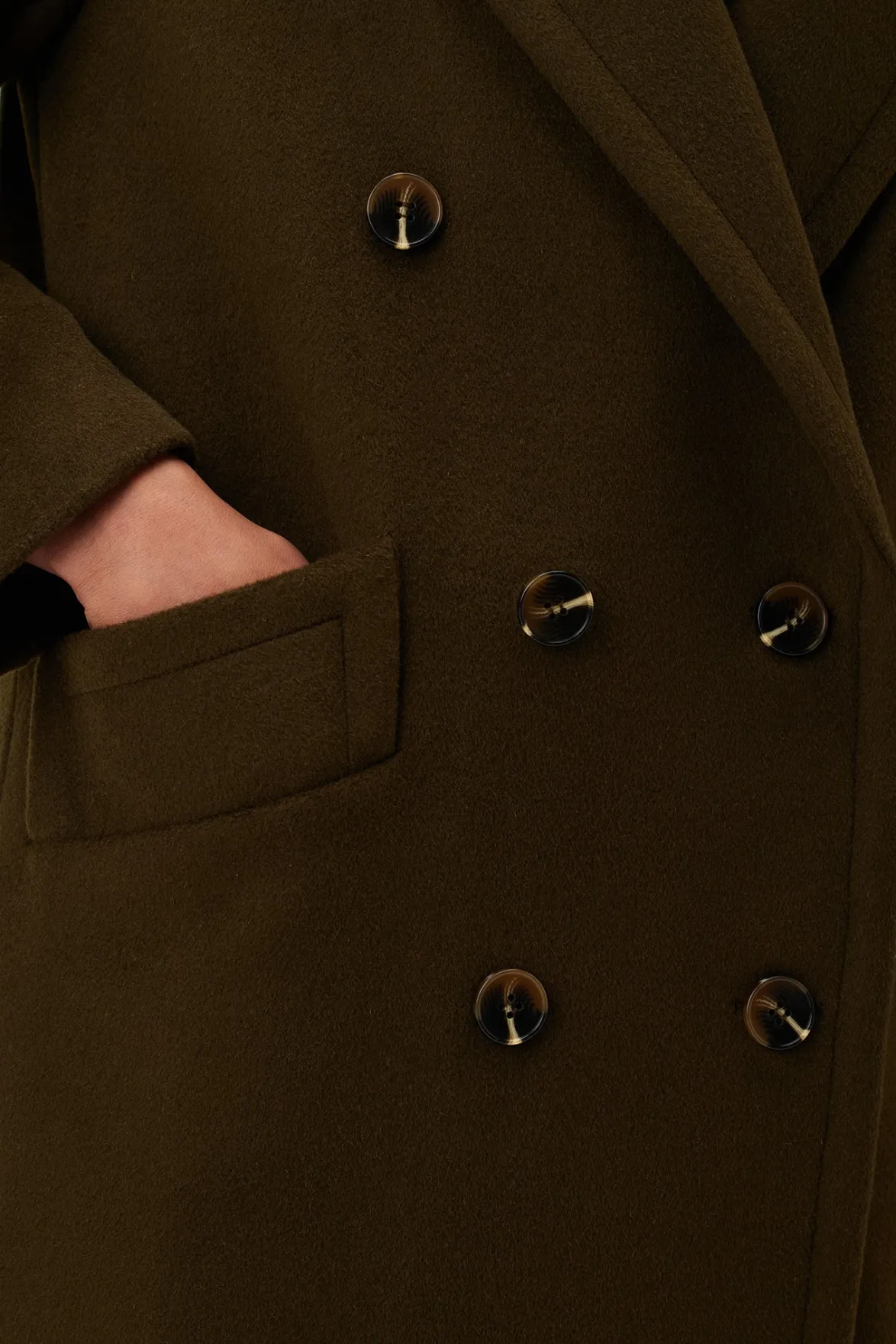 Jackets & Outerwear|Clearance^Amour Vert Double Breasted Car Coat Olive