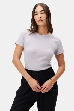 Tops|Tees^Amour Vert Eleanor Baby Rib Tee Lilac