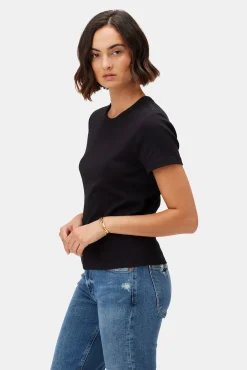 Tops|Tees^Amour Vert Eleanor Baby Rib Tee Black