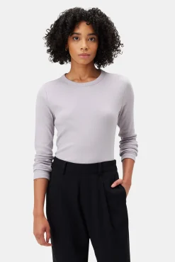 Tops|Tees^Amour Vert Eleanor Long Sleeve Baby Rib Tee Lilac