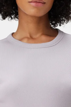 Tops|Tees^Amour Vert Eleanor Long Sleeve Baby Rib Tee Lilac