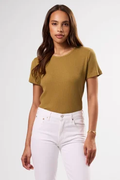 Tops|Tees^Amour Vert Eleanor Organic Cotton Modal Rib Tee Elm