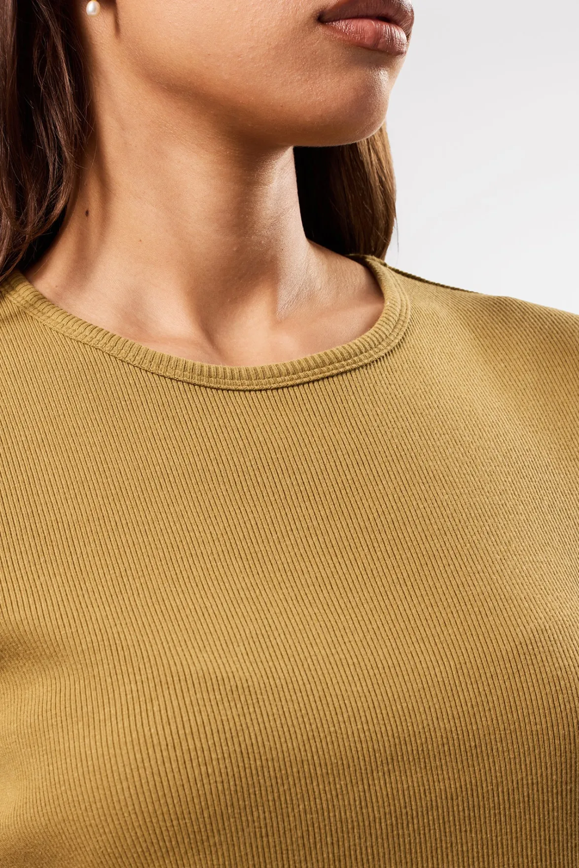 Tops|Tees^Amour Vert Eleanor Organic Cotton Modal Rib Tee Elm