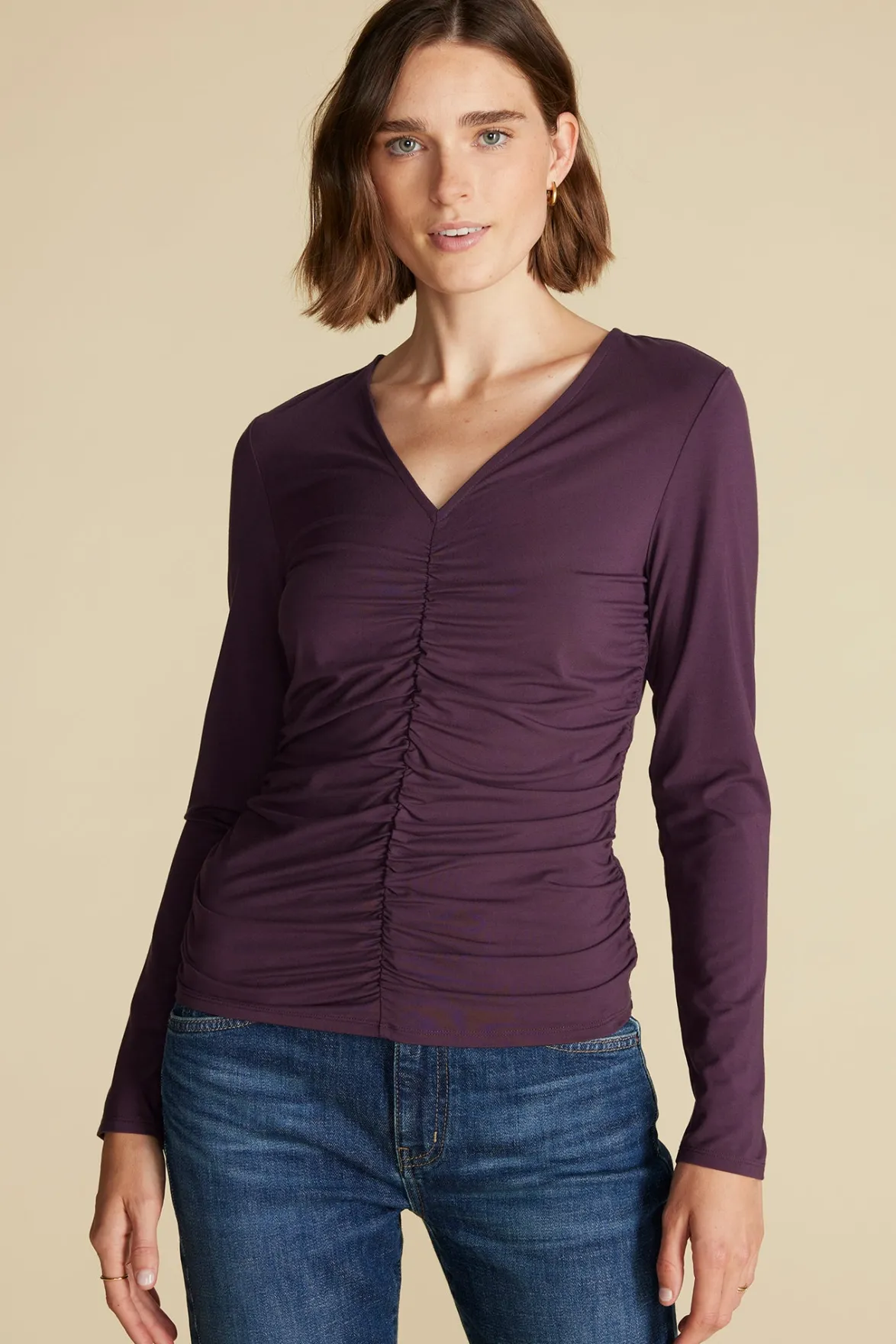 Tops|Clearance^Amour Vert Elise Bamboo Knit Top PurpleFig