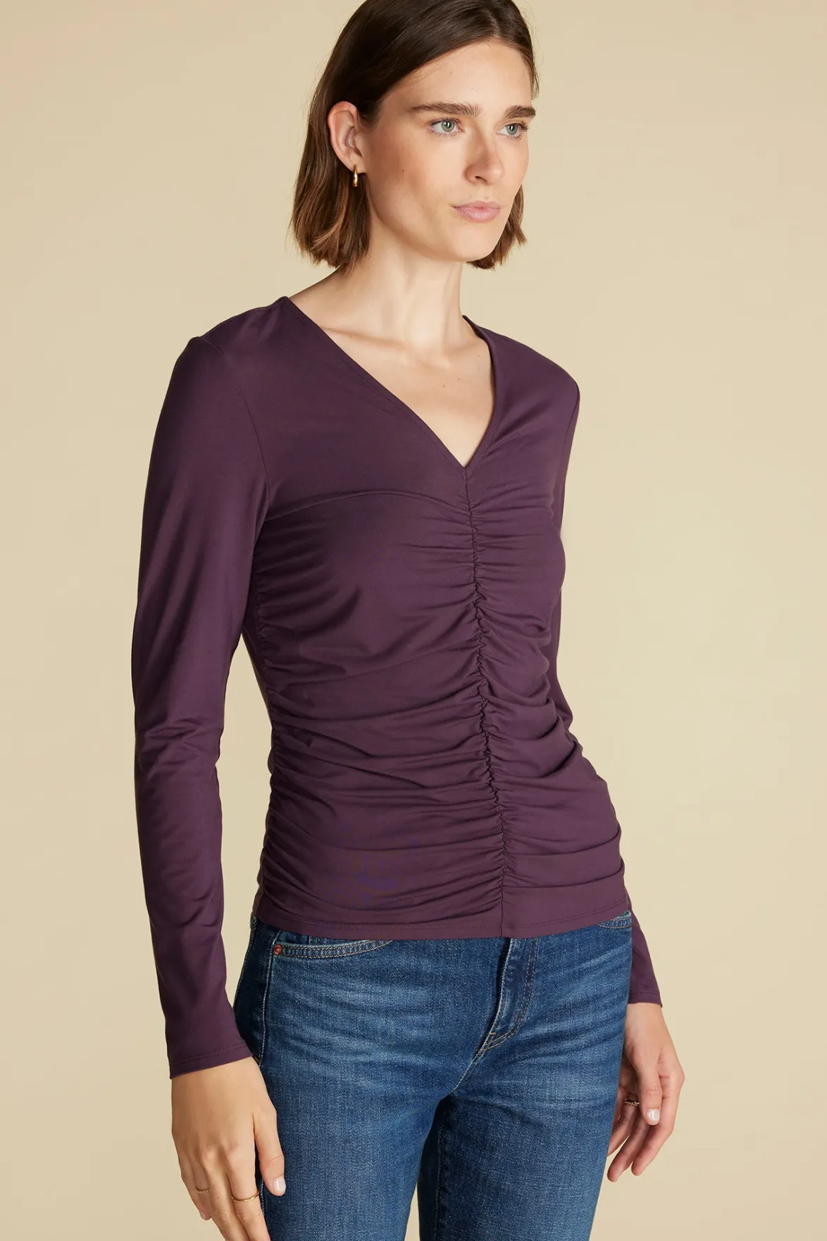 Tops|Clearance^Amour Vert Elise Bamboo Knit Top PurpleFig