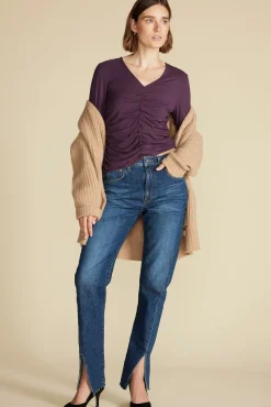 Tops|Clearance^Amour Vert Elise Bamboo Knit Top PurpleFig