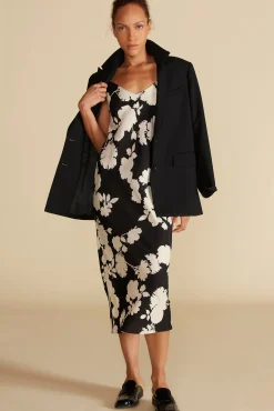 Dresses^Amour Vert Eloise Cupro Slip Dress BlackandIvoryRosePrint