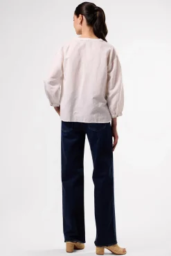 Tops|Clearance^Amour Vert Esme Cotton Linen Blouse White