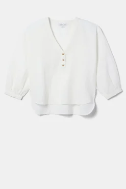 Tops|Clearance^Amour Vert Esme Cotton Linen Blouse White