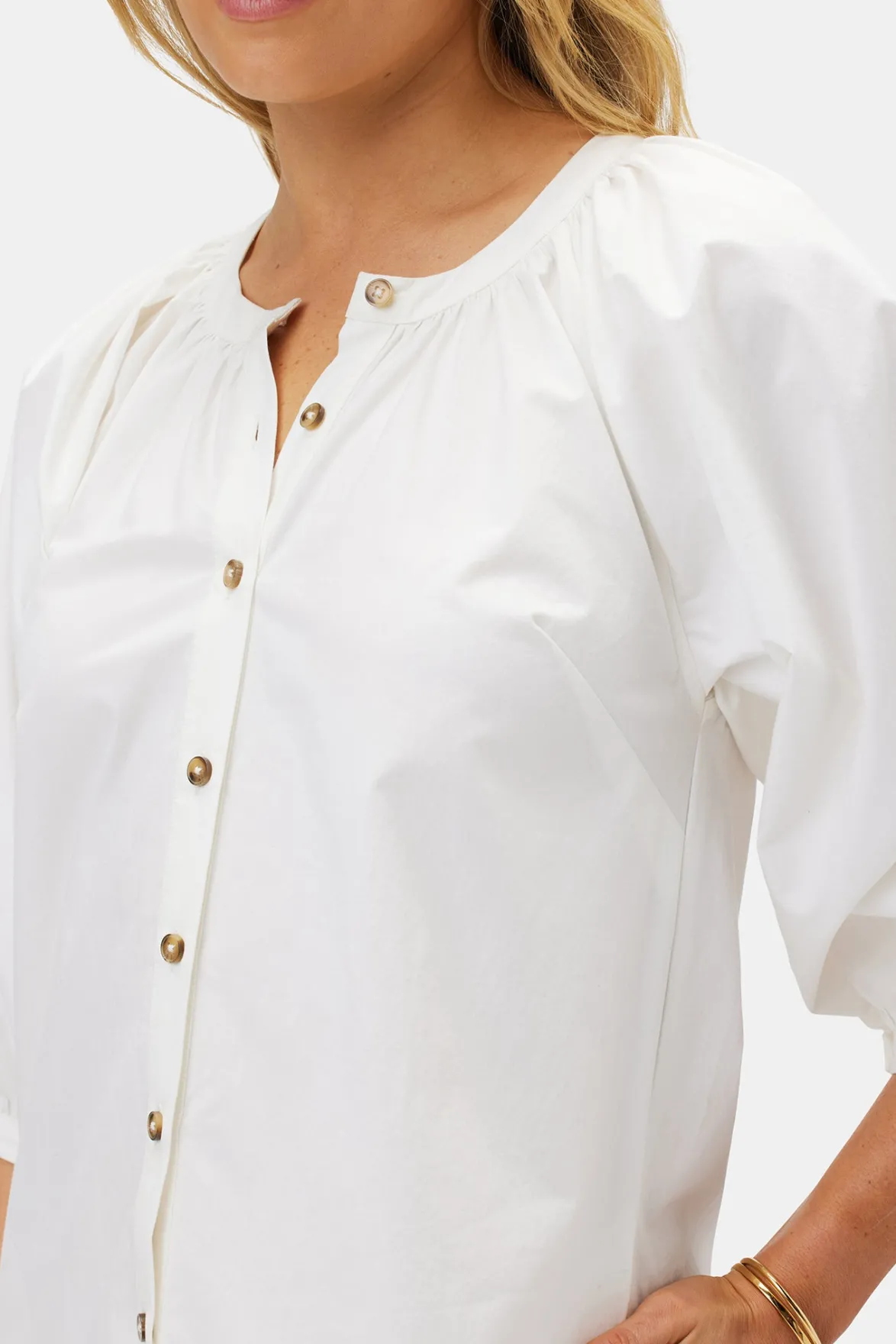 Dresses|Clearance^Amour Vert Esther Organic Cotton Poplin Dress White