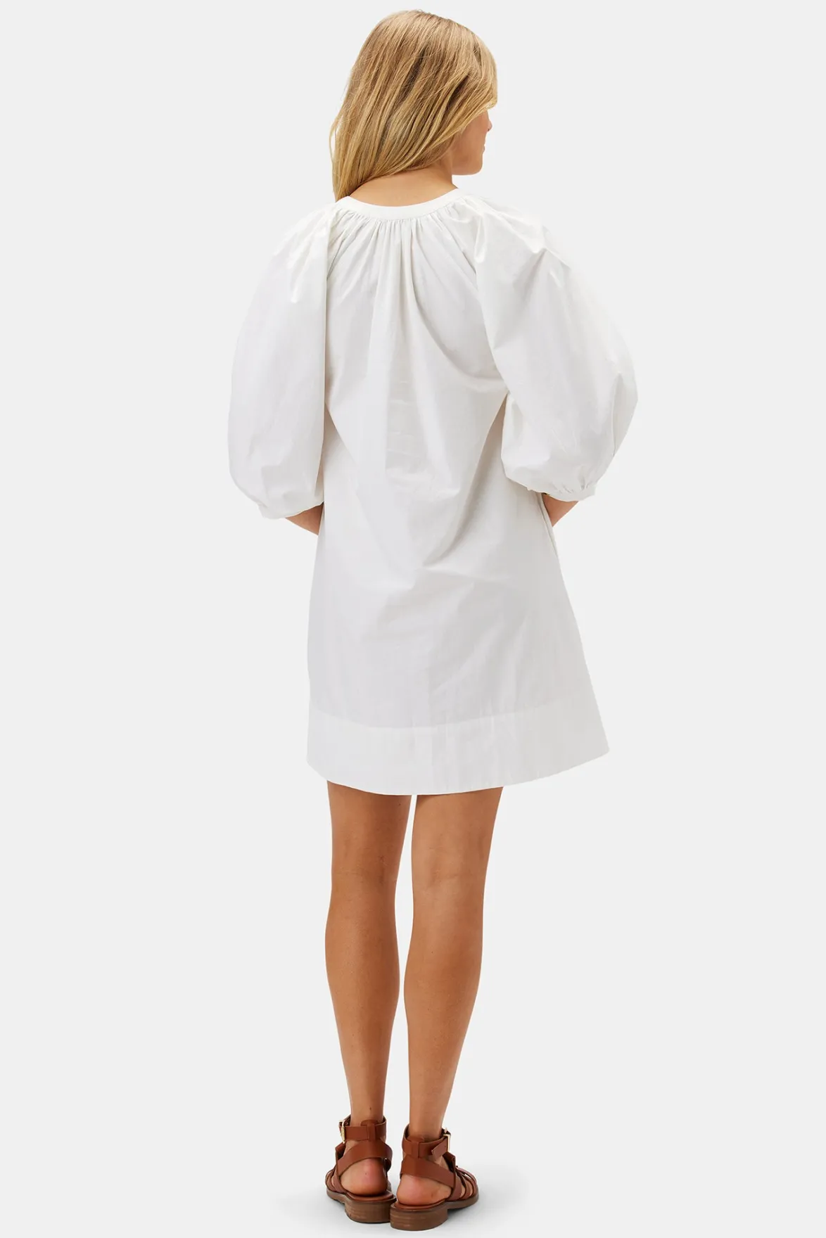 Dresses|Clearance^Amour Vert Esther Organic Cotton Poplin Dress White