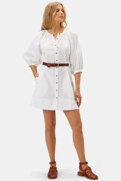 Dresses|Clearance^Amour Vert Esther Organic Cotton Poplin Dress White