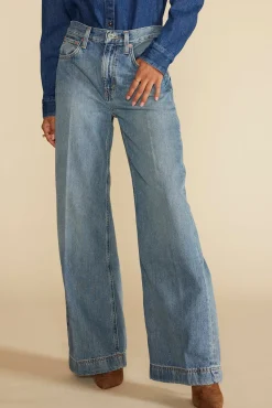 Pants|Denim^Amour Vert ETICA Devon Wide Leg Jean MoonbayMediumBlue