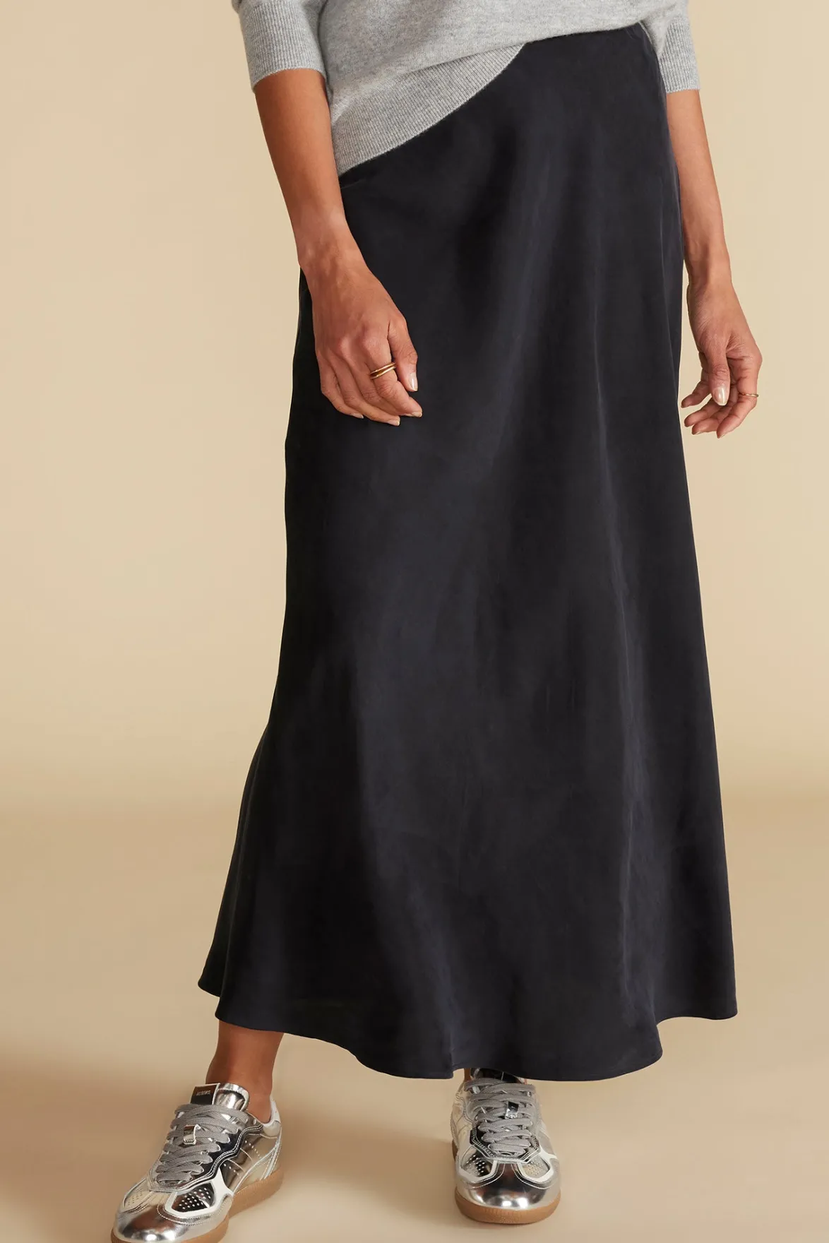 Skirts^Amour Vert Eve Cupro Slip Skirt Black