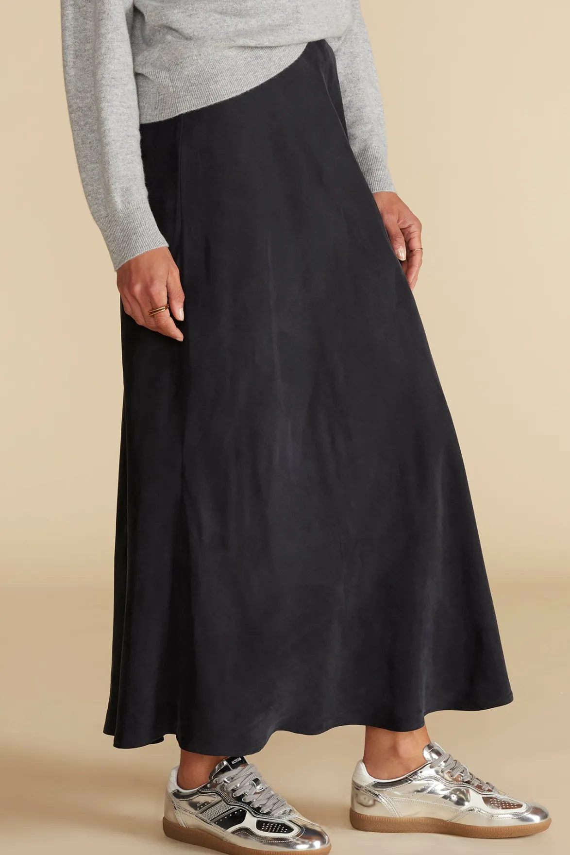 Skirts^Amour Vert Eve Cupro Slip Skirt Black