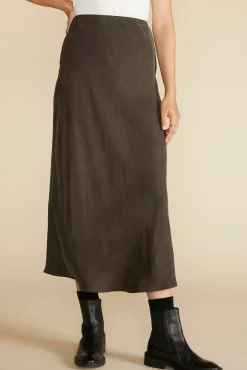 Skirts^Amour Vert Eve Cupro Slip Skirt OliveGreen