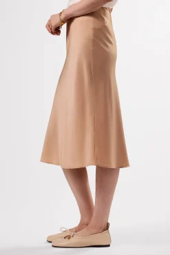 Skirts|Clearance^Amour Vert Eve Stretch Silk Skirt Biscotti