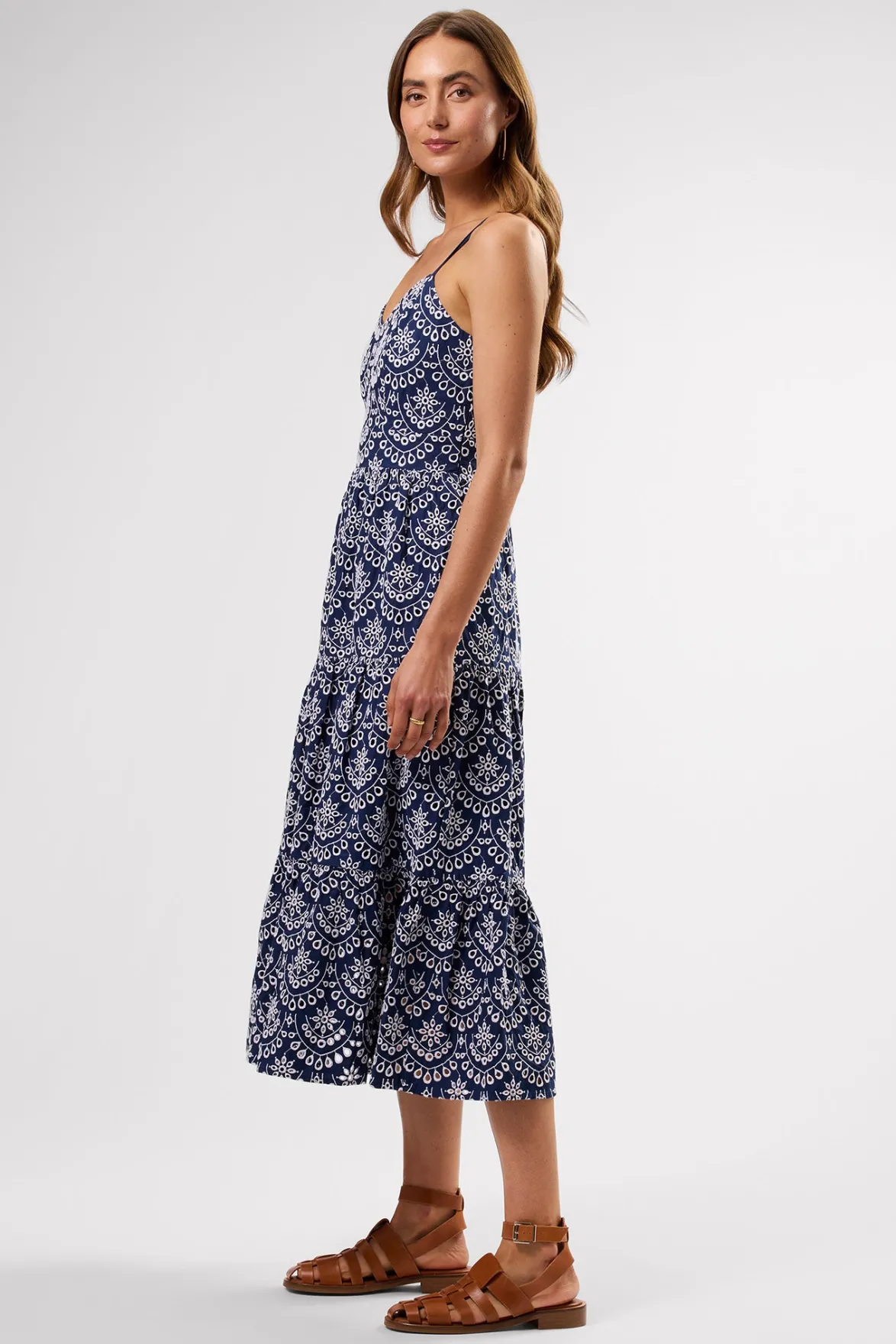 Dresses|Clearance^Amour Vert Eyelet Organic Cotton Dress RivieraEyeletIndigo