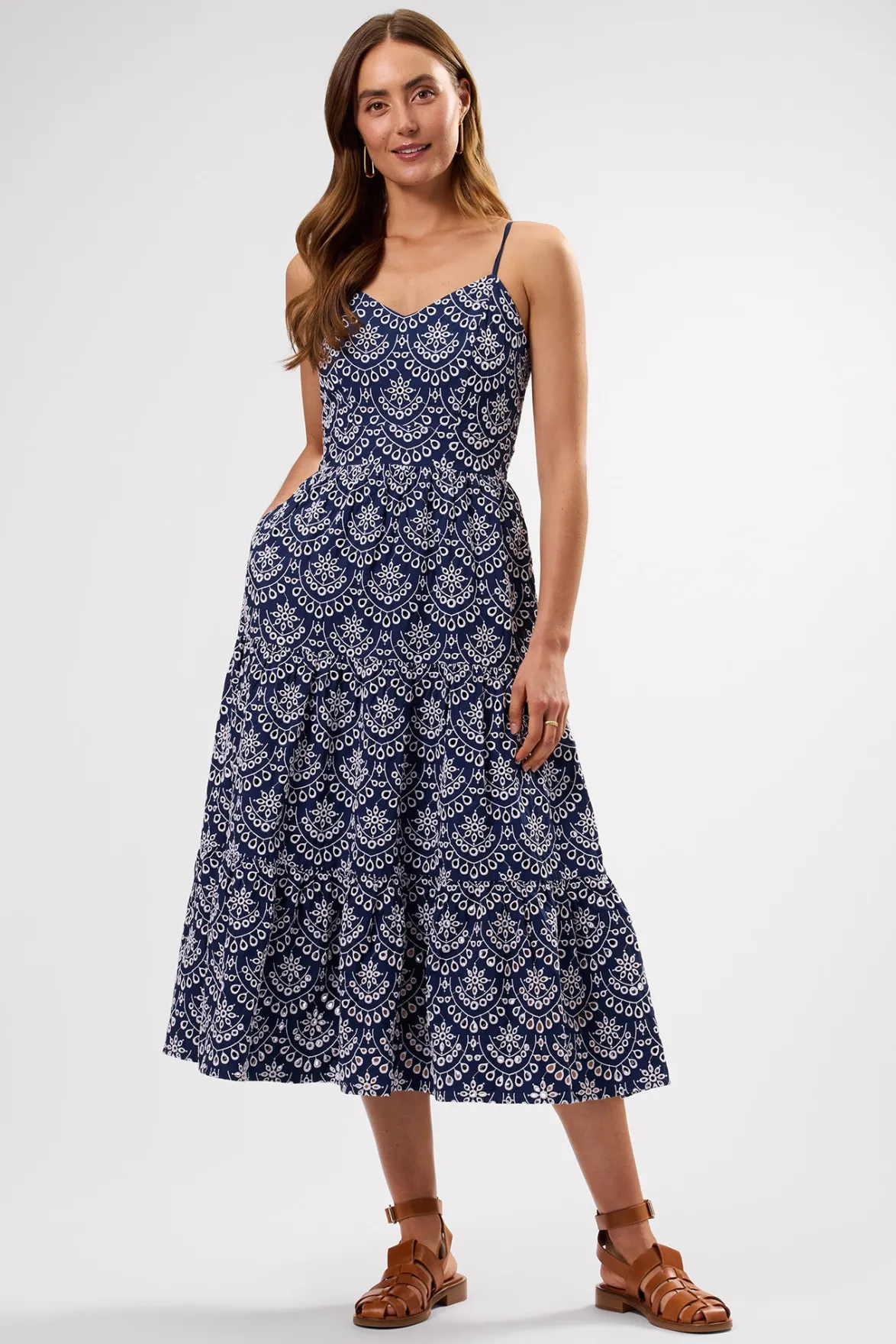 Dresses|Clearance^Amour Vert Eyelet Organic Cotton Dress RivieraEyeletIndigo