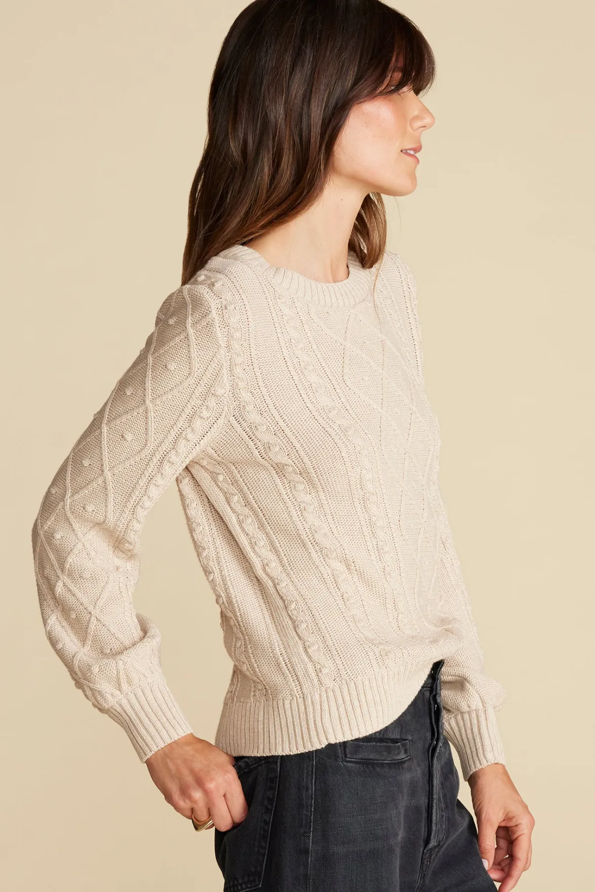Sweaters & Cardigans^Amour Vert Faedra Organic Cotton Sweater OatBeige