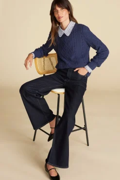 Sweaters & Cardigans^Amour Vert Faedra Organic Cotton Sweater NavyBlue