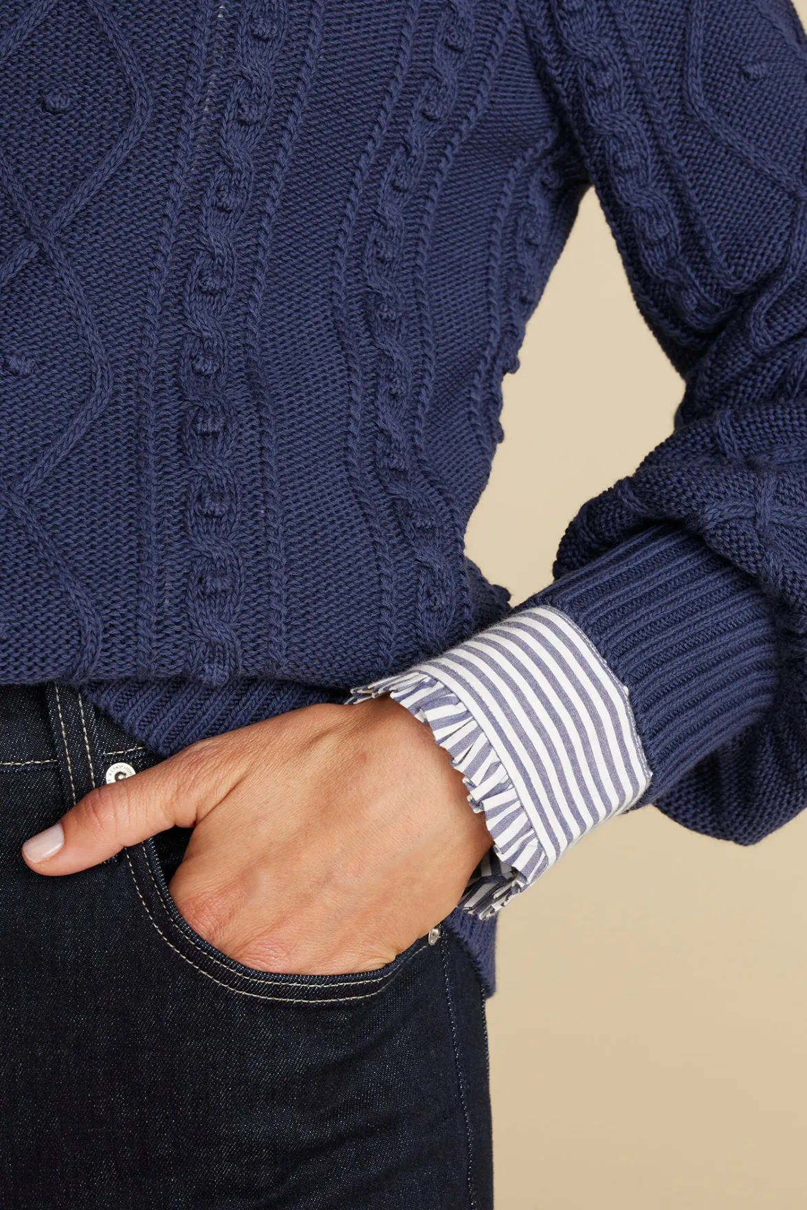 Sweaters & Cardigans^Amour Vert Faedra Organic Cotton Sweater NavyBlue