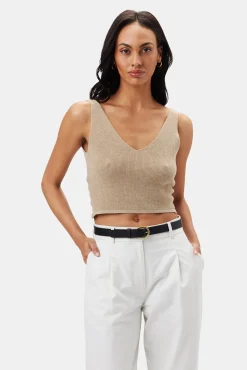 Tops|Clearance^Amour Vert Finn Crop Tank LightOatmeal