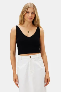 Tops|Clearance^Amour Vert Finn Crop Tank Black