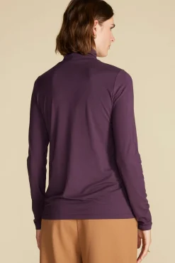 Tops|Clearance^Amour Vert Flannery Bamboo Knit Turtleneck PurpleFig
