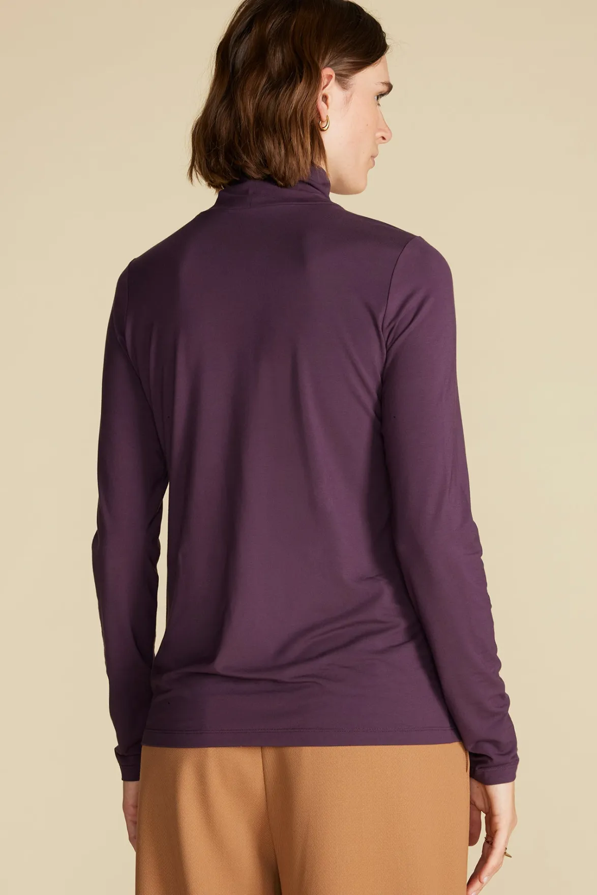 Tops|Clearance^Amour Vert Flannery Bamboo Knit Turtleneck PurpleFig