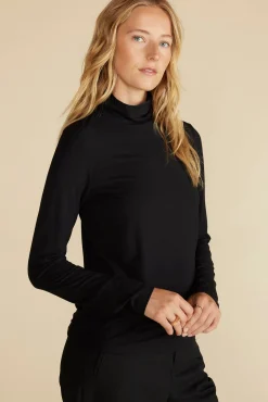 Tops|Clearance^Amour Vert Flannery Bamboo Knit Turtleneck Black