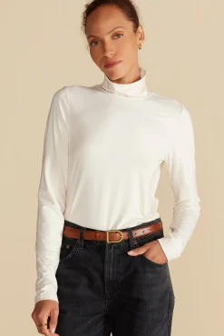 Tops|Clearance^Amour Vert Flannery Bamboo Knit Turtleneck Ivory