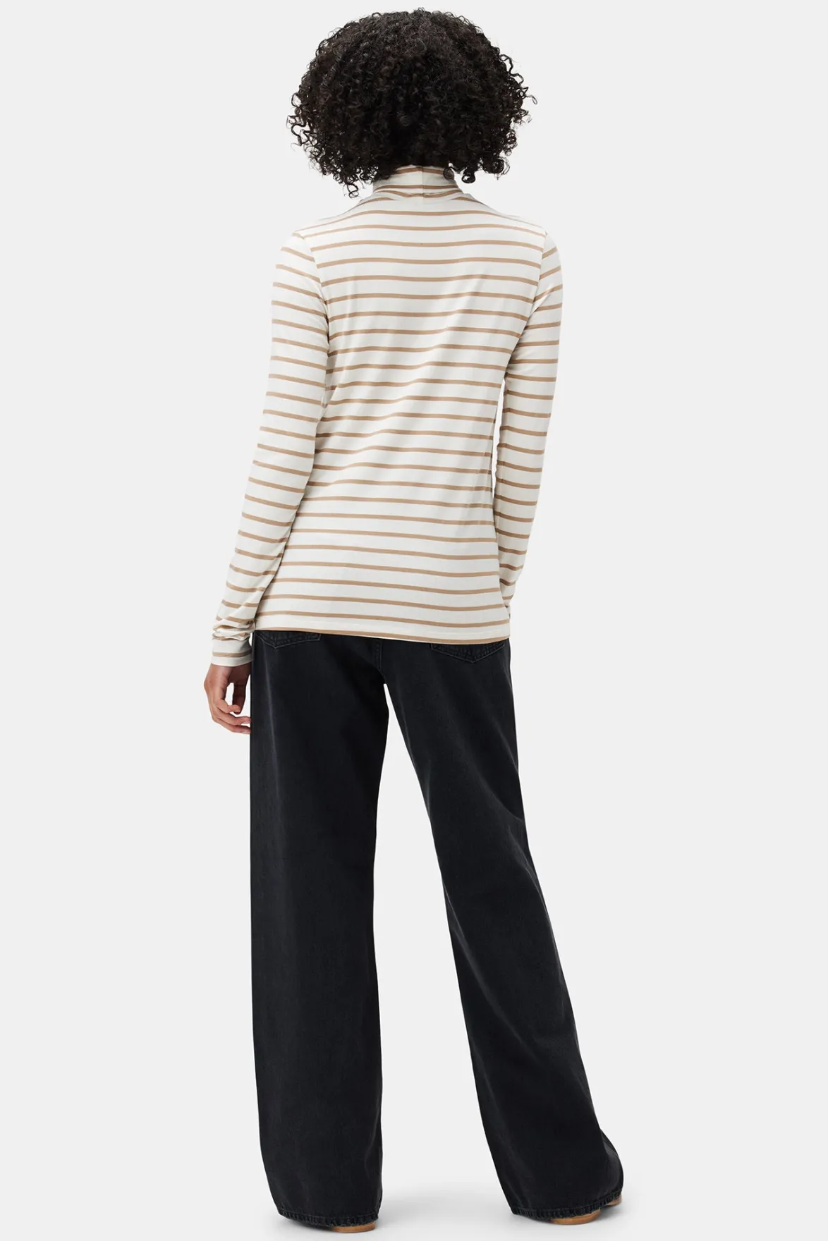 Tops|Clearance^Amour Vert Flannery Modal Turtle Neck IvoryCamelStripe