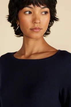 Sweaters & Cardigans^Amour Vert Fran Boatneck Cashmere Sweater NavyBlue