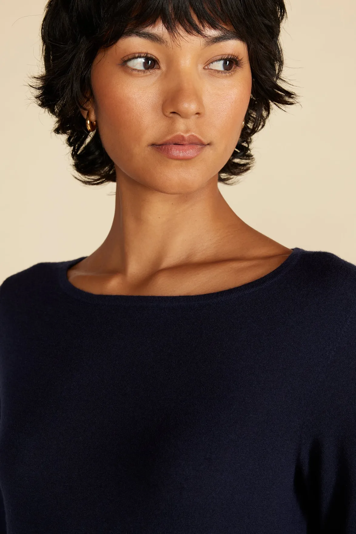 Sweaters & Cardigans^Amour Vert Fran Boatneck Cashmere Sweater NavyBlue