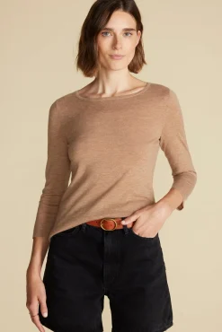 Sweaters & Cardigans^Amour Vert Fran Boatneck Cashmere Sweater CafeAuLaitBeige