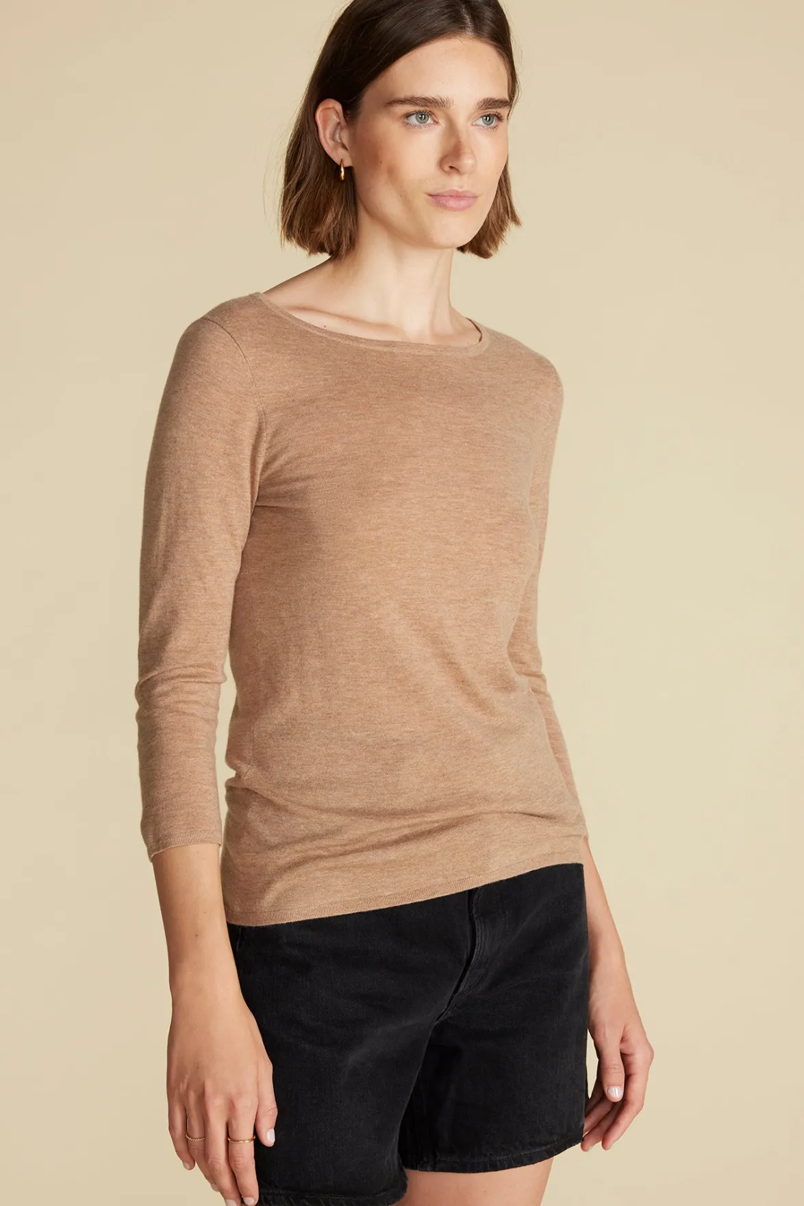 Sweaters & Cardigans^Amour Vert Fran Boatneck Cashmere Sweater CafeAuLaitBeige