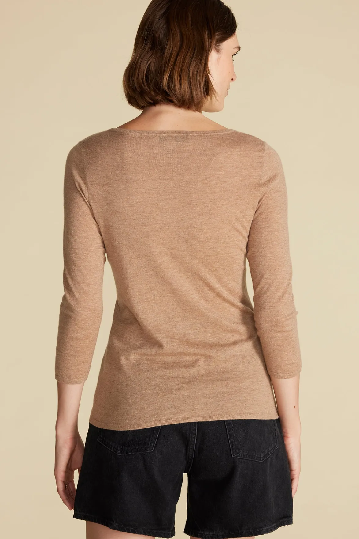Sweaters & Cardigans^Amour Vert Fran Boatneck Cashmere Sweater CafeAuLaitBeige