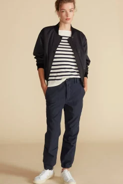 Sweaters & Cardigans^Amour Vert Fran Boatneck Striped Cashmere Sweater IvoryandNavyBlueStripe
