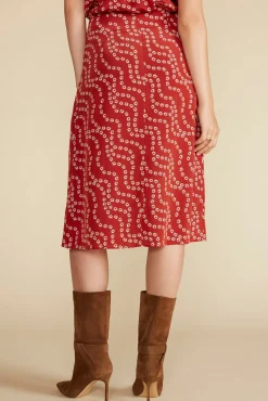 Clearance|Skirts^Amour Vert Gabrielle Washable Silk Wrap Skirt RustVannesFloralPrint