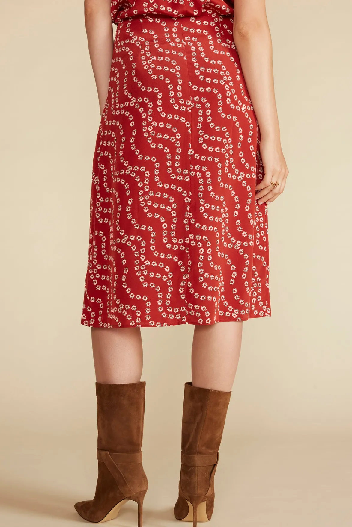 Clearance|Skirts^Amour Vert Gabrielle Washable Silk Wrap Skirt RustVannesFloralPrint