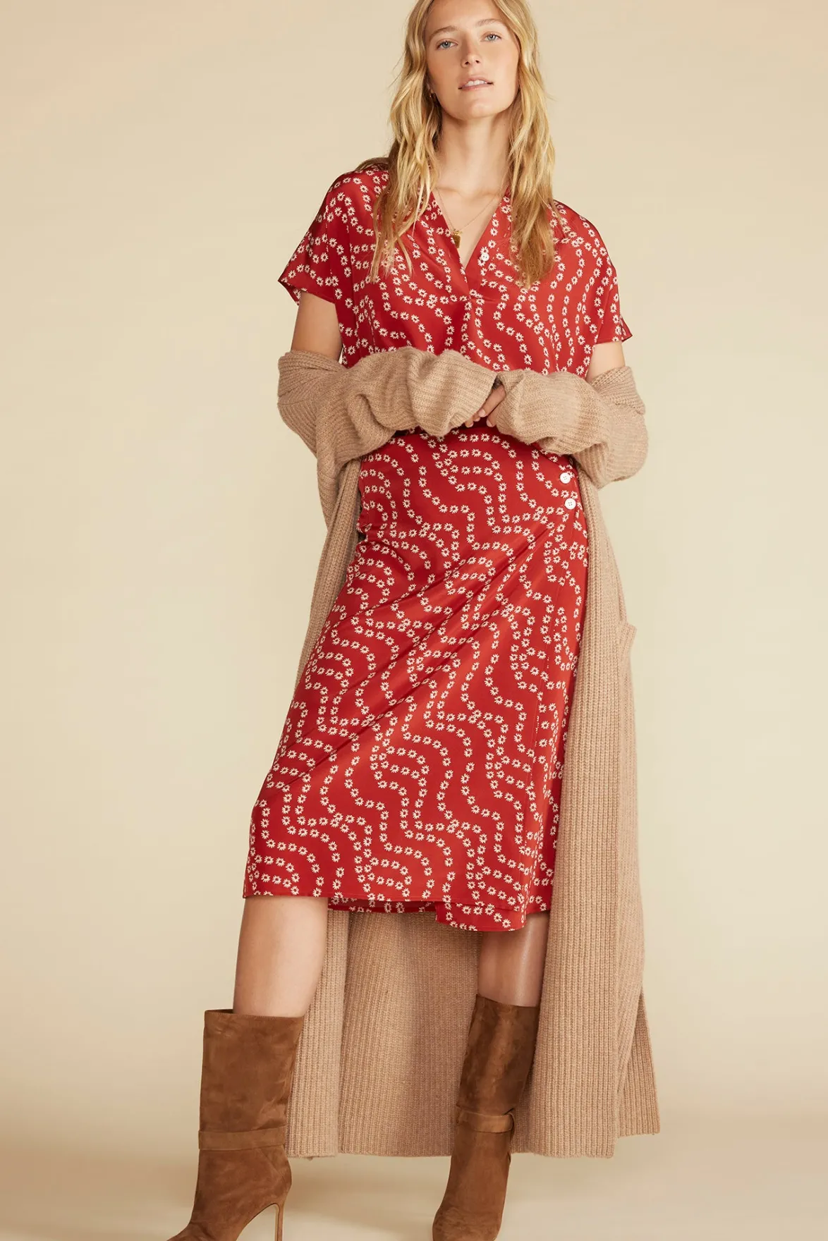 Clearance|Skirts^Amour Vert Gabrielle Washable Silk Wrap Skirt RustVannesFloralPrint