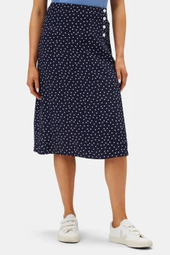 Skirts|Clearance^Amour Vert Gabrielle Wrap Skirt RivieraDotNavyBlue